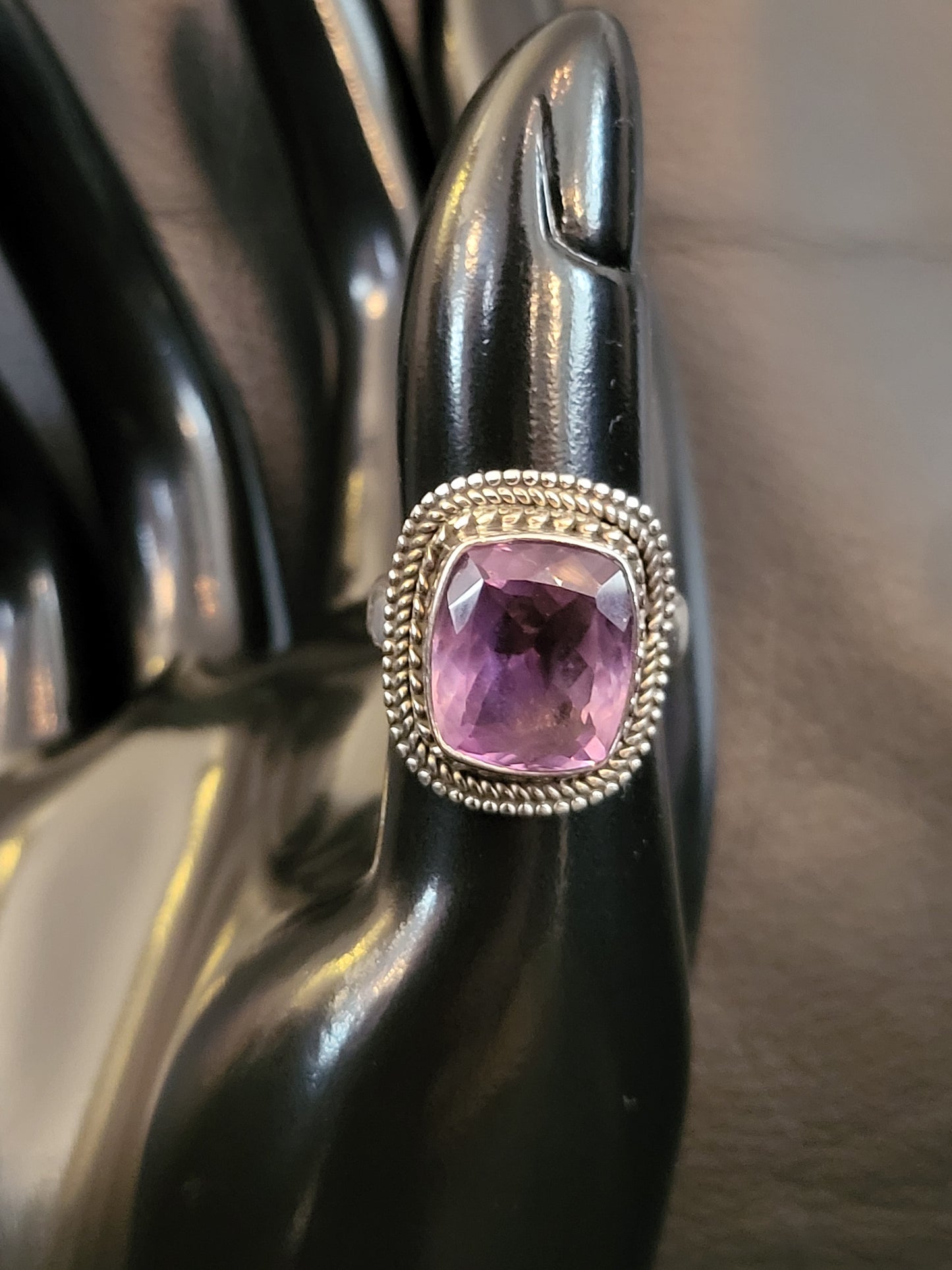 Bague Carla en améthyste et argent massif
