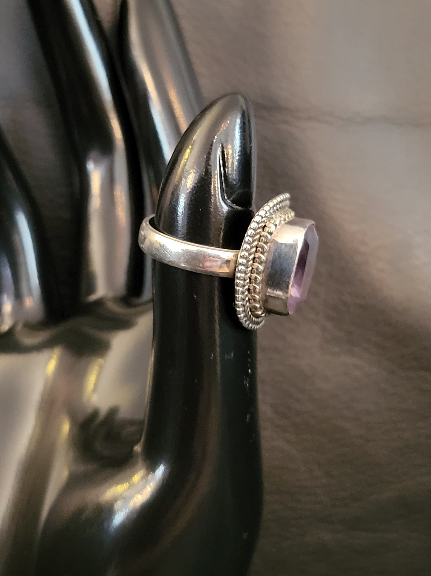Bague Carla en améthyste et argent massif