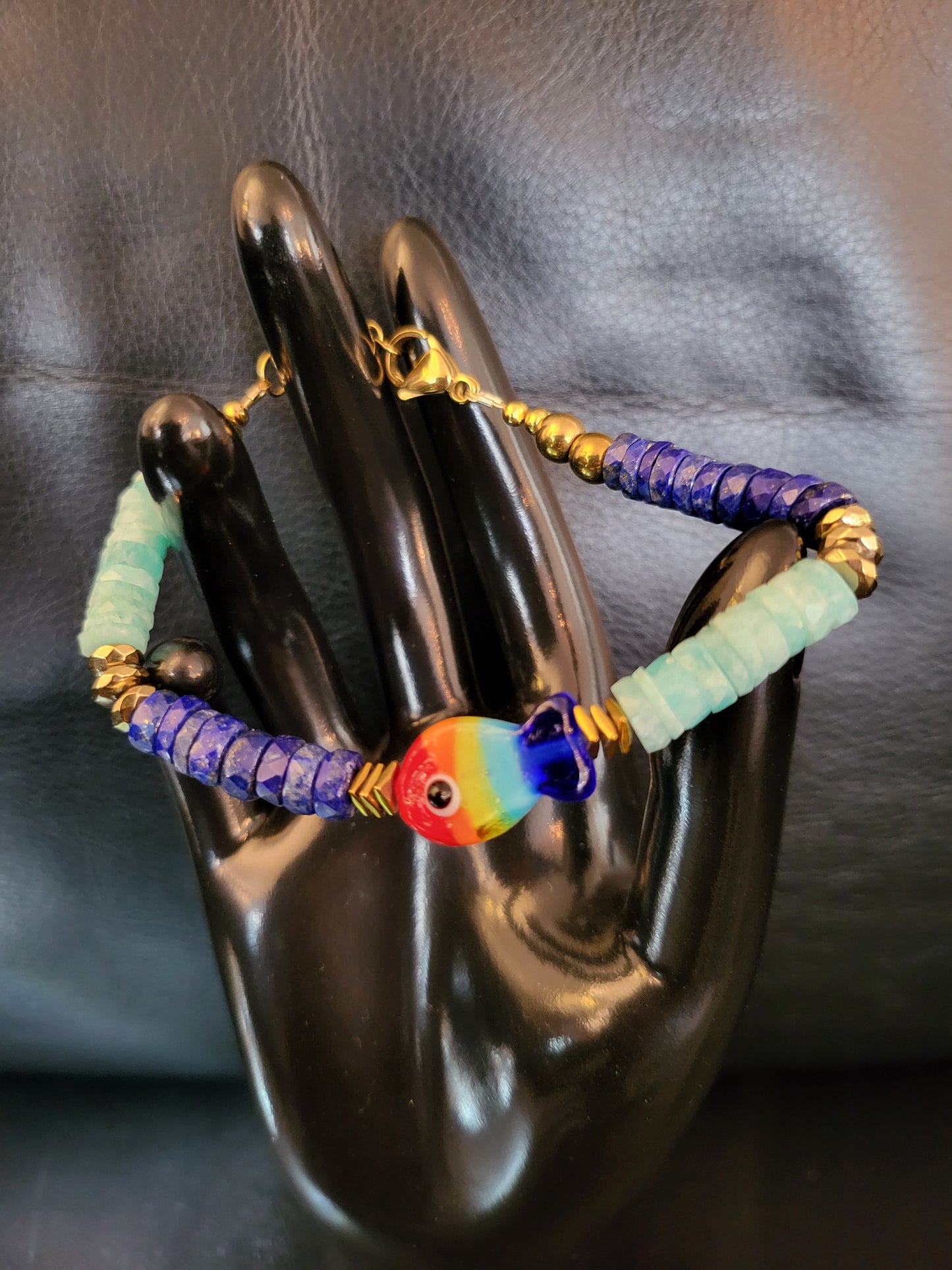 Bracelet Oceania en perles d'aventurine et lapis lazuli