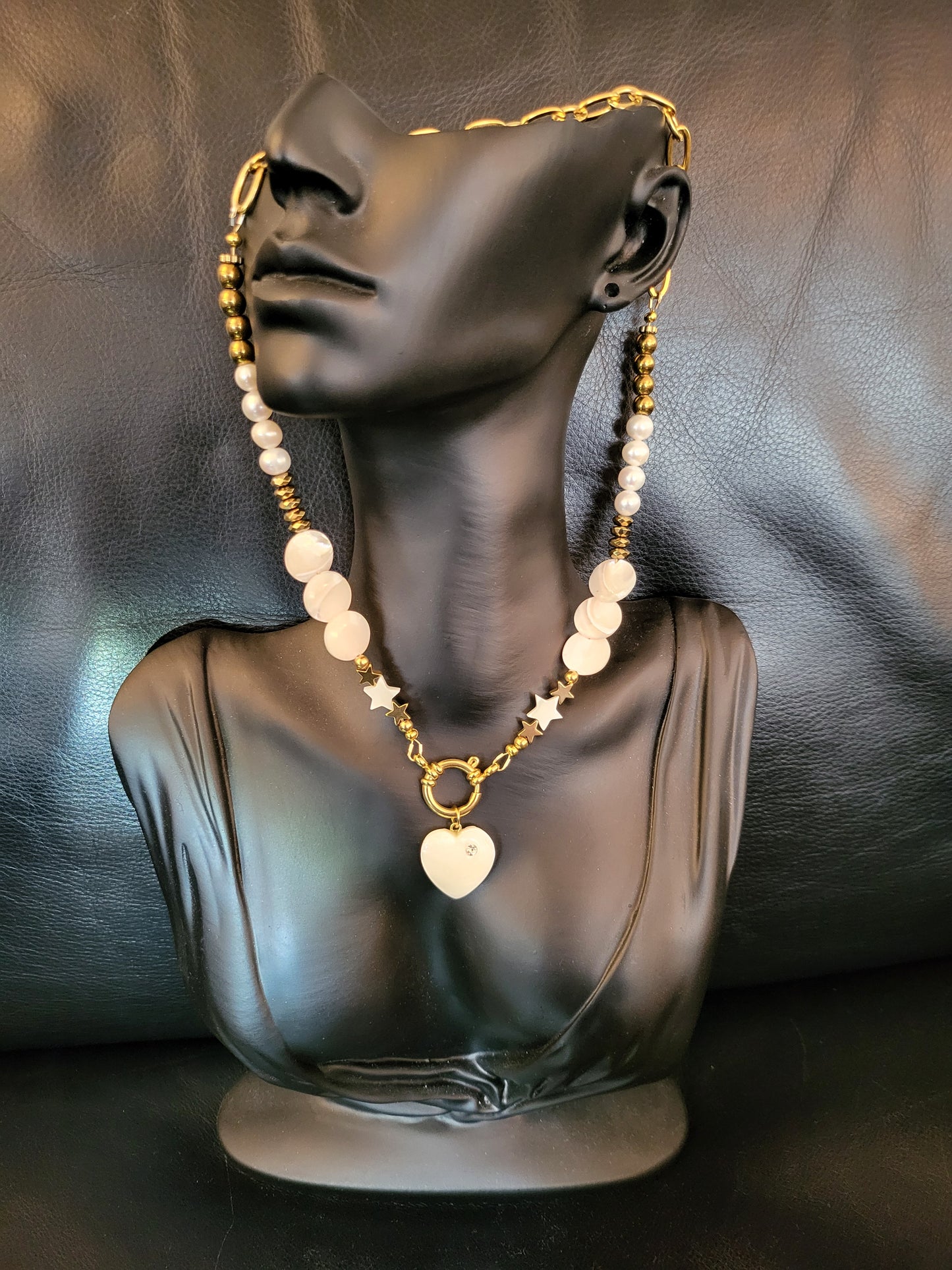 Collier Arty en perles de culture et nacre