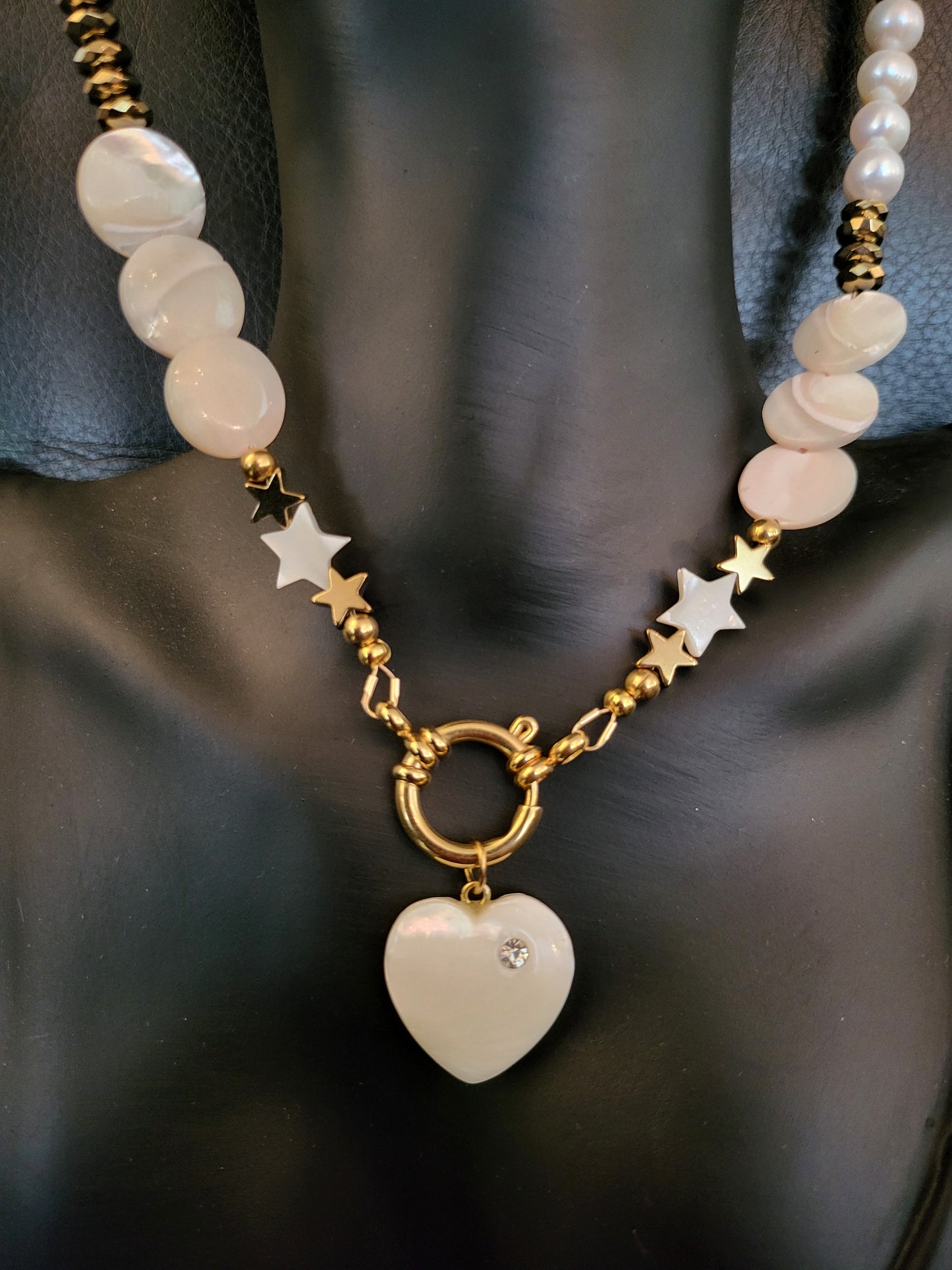 Collier Arty en perles de culture et nacre