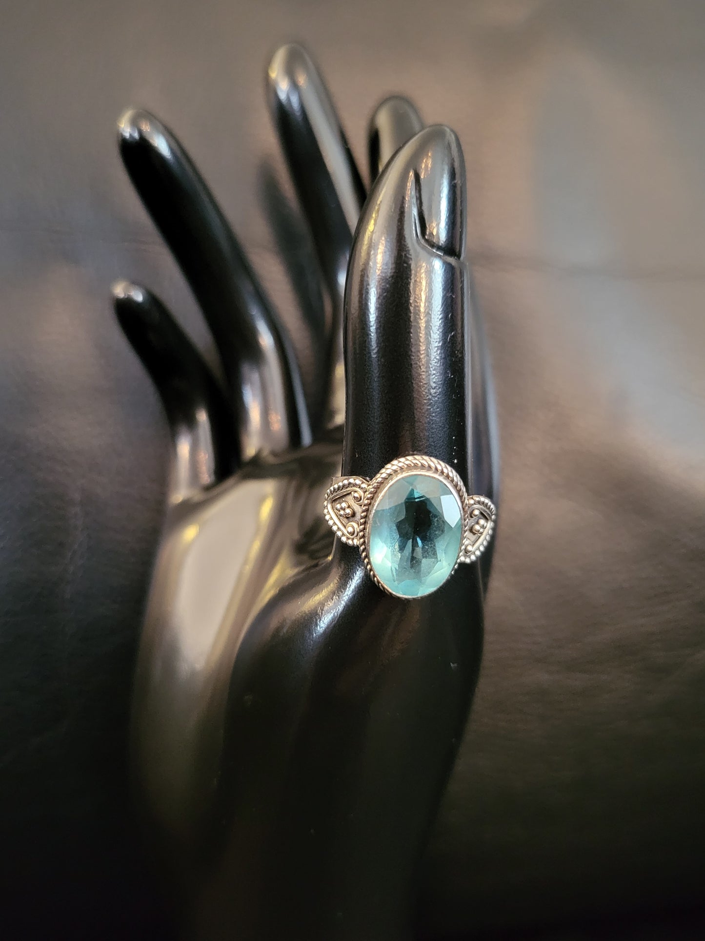 Bague Blue en topaze bleue et argent massif 925