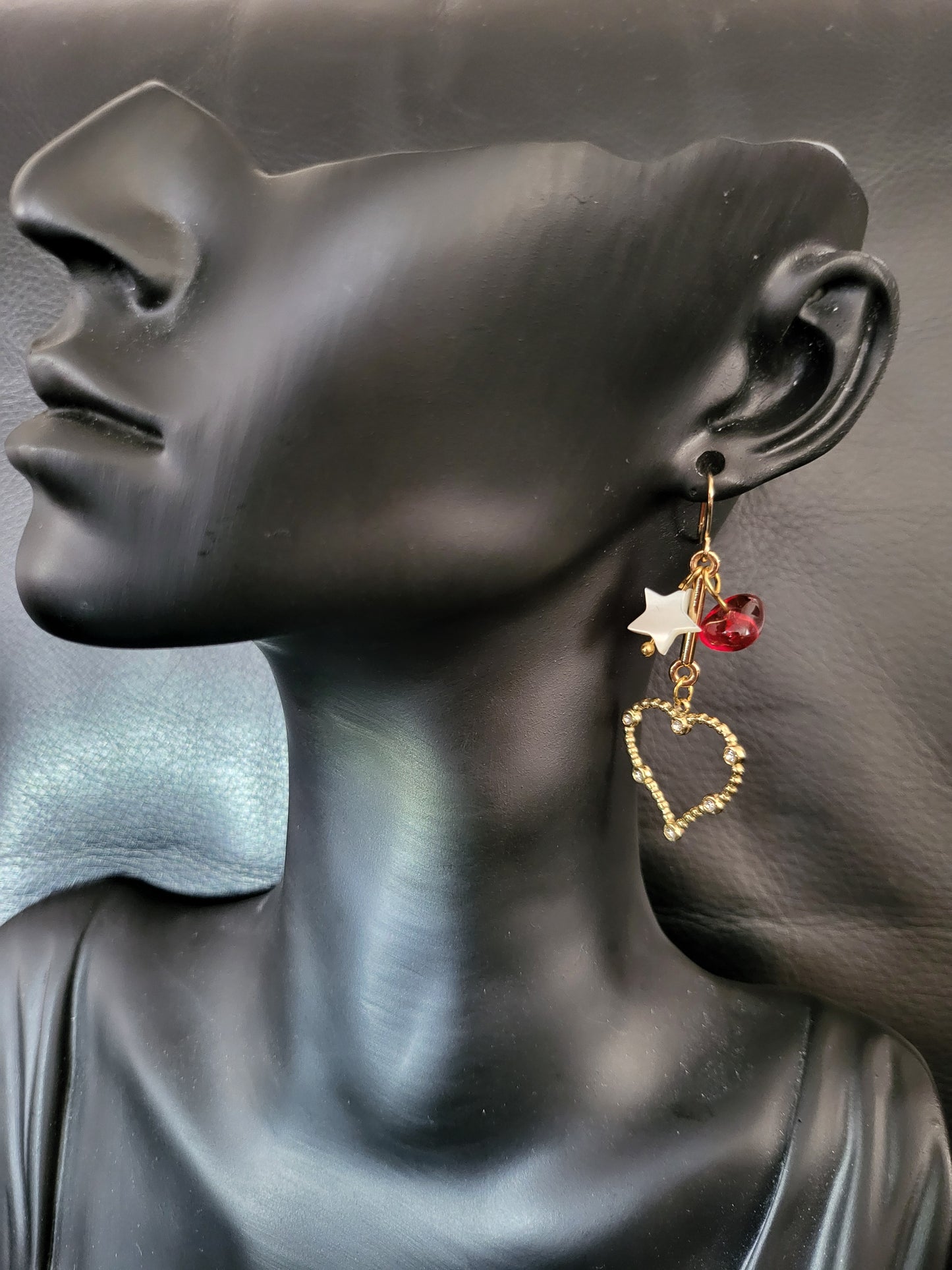Boucles d'oreilles Arty en nacre, verre de Murano et acier inoxydable