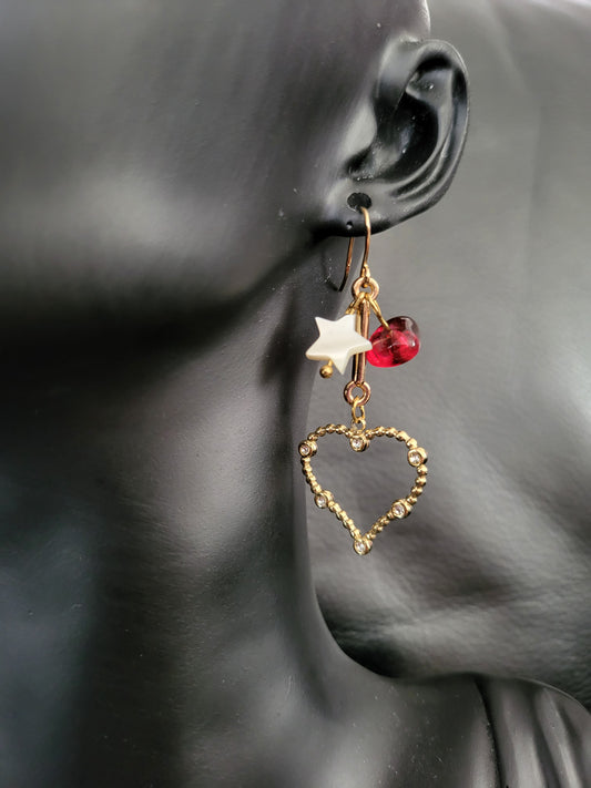Boucles d'oreilles Arty en nacre, verre de Murano et acier inoxydable