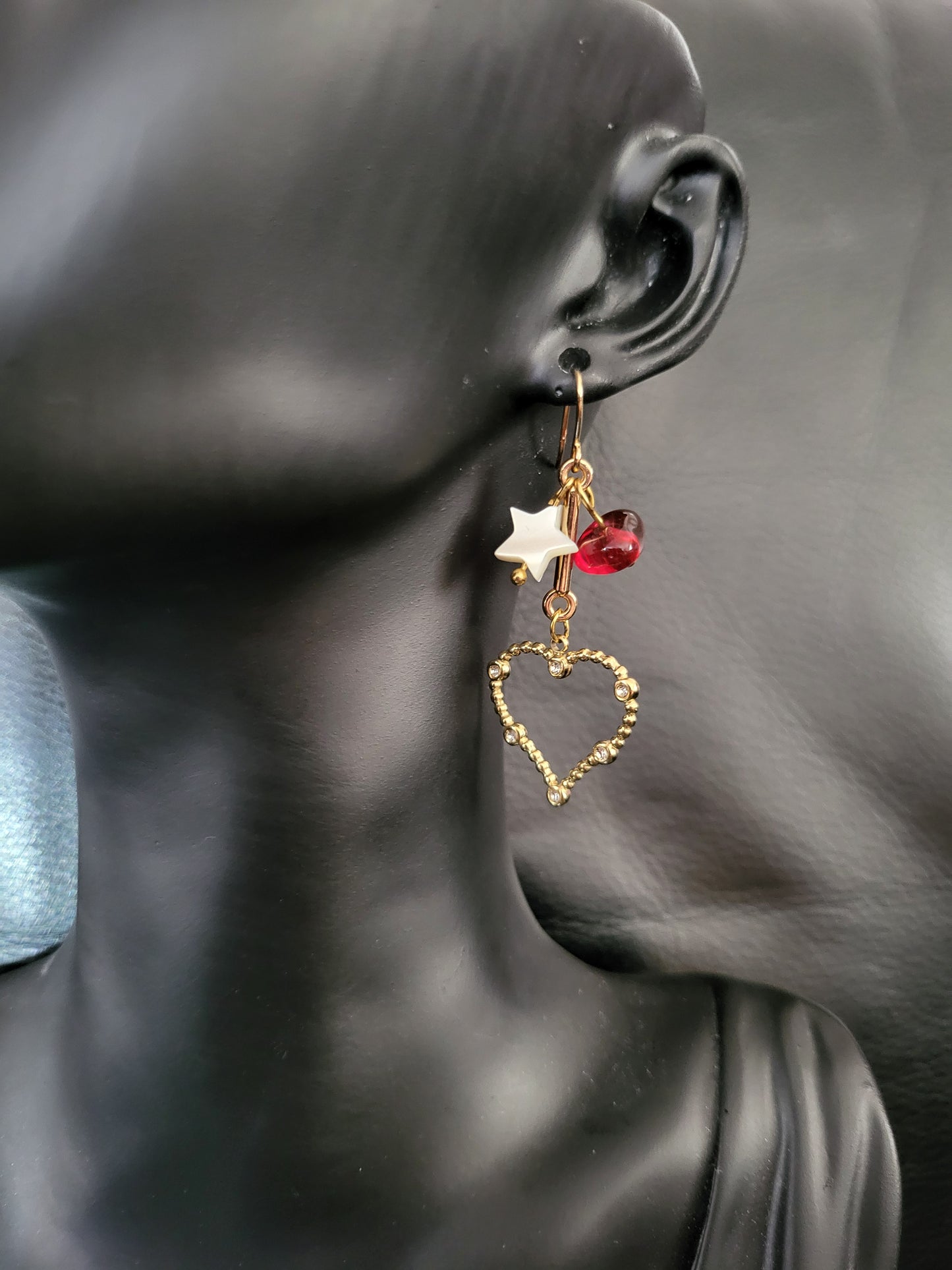 Boucles d'oreilles Arty en nacre, verre de Murano et acier inoxydable