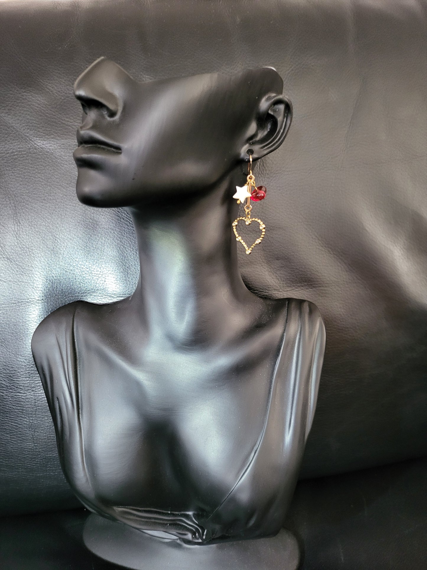 Boucles d'oreilles Arty en nacre, verre de Murano et acier inoxydable