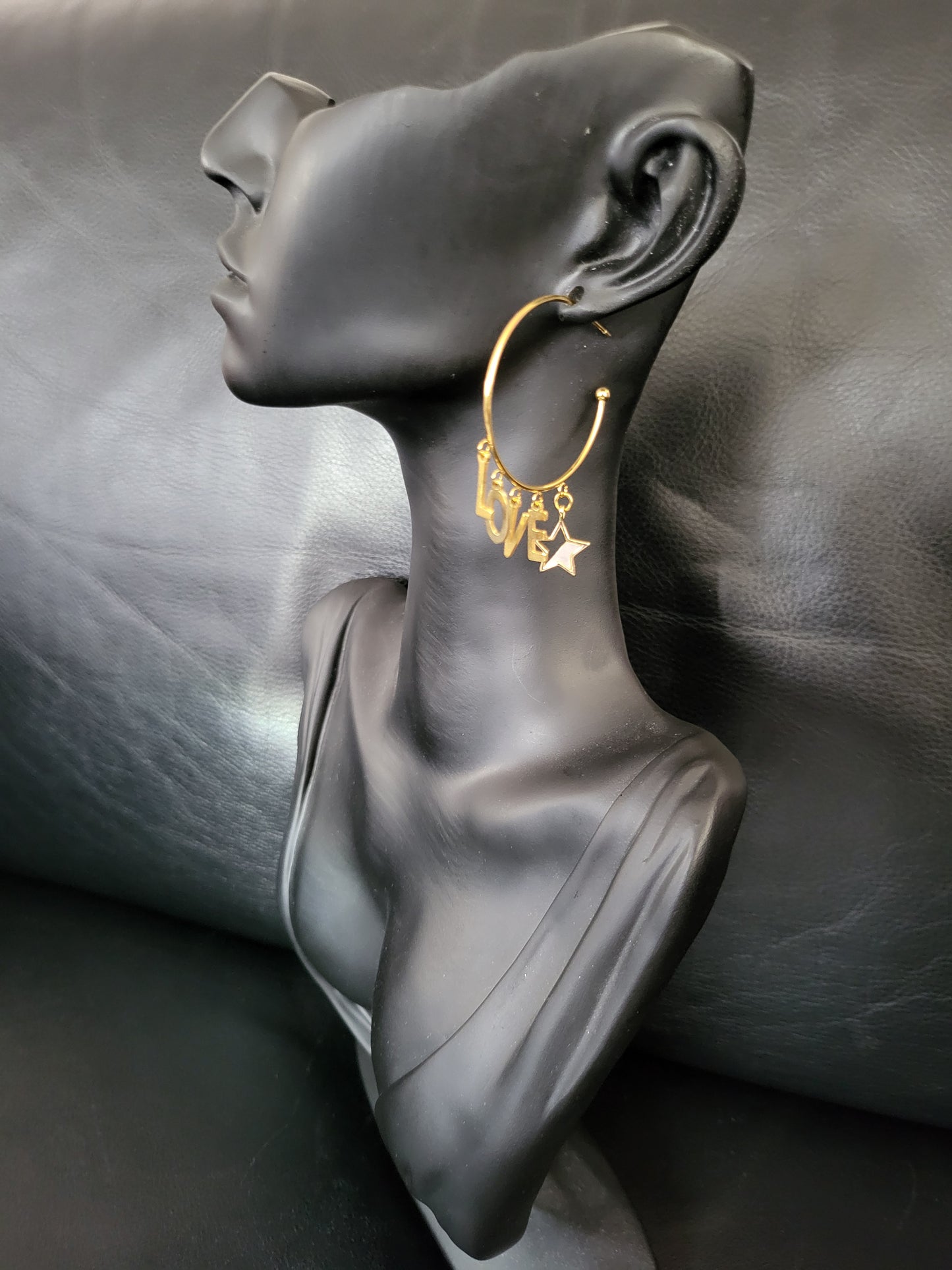 Boucles d'oreilles Love Star en acier inoxydable