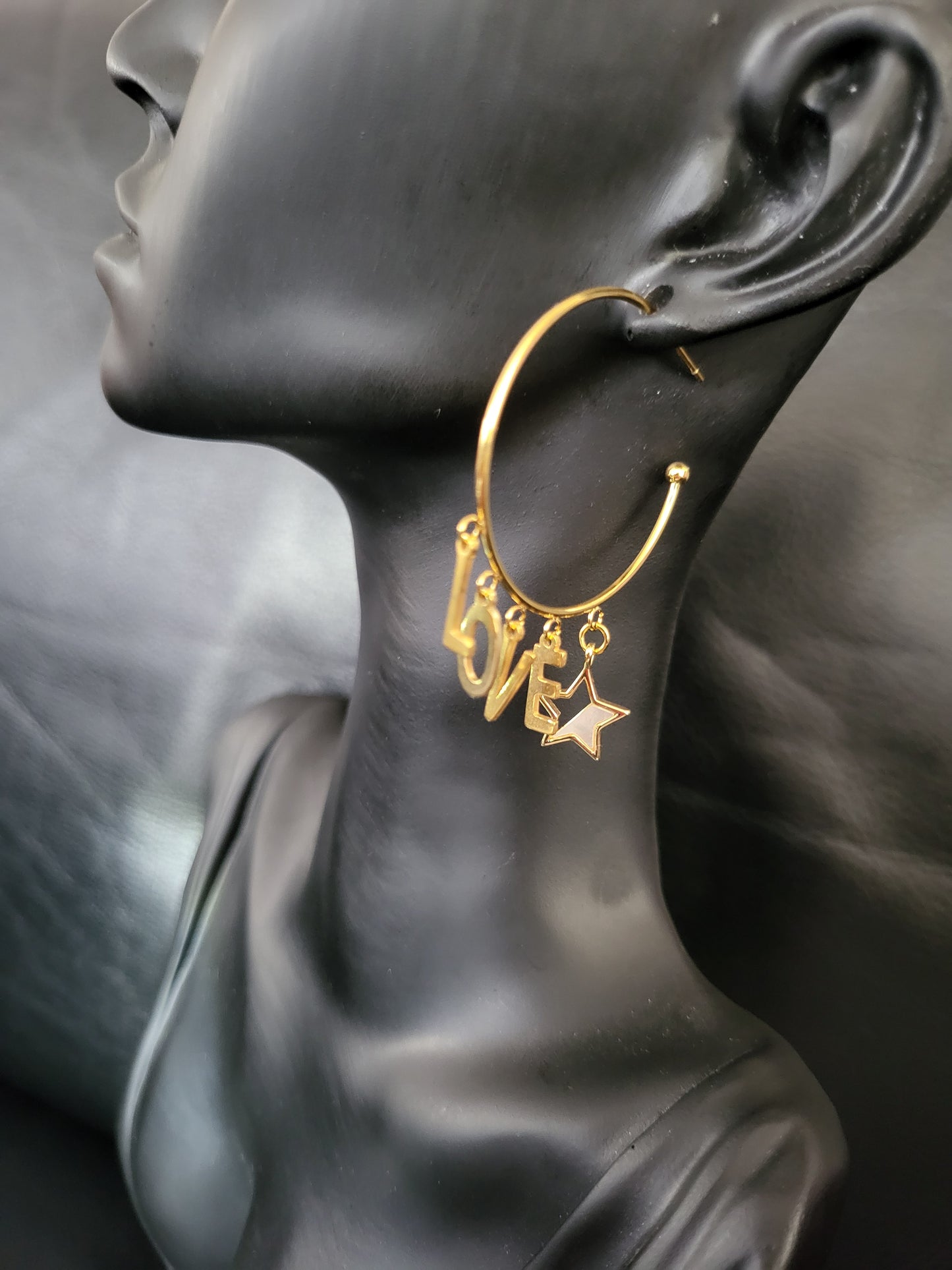 Boucles d'oreilles Love Star en acier inoxydable