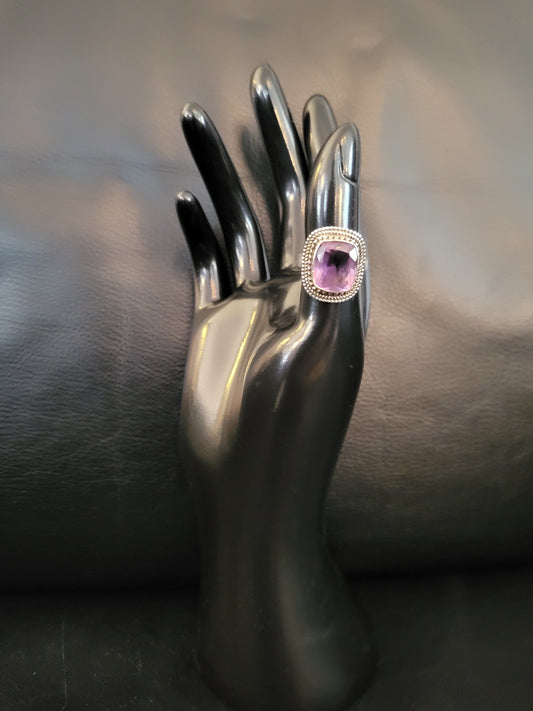 Bague Carla en améthyste et argent massif