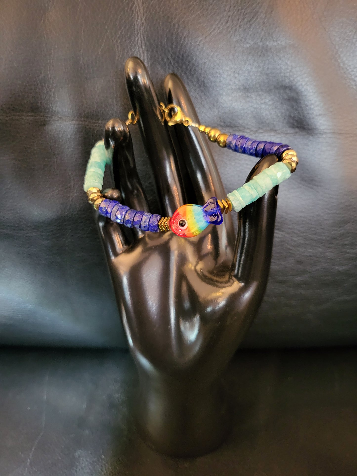 Bracelet Oceania en perles d'aventurine et lapis lazuli