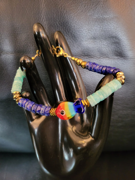 Bracelet Oceania en perles d'aventurine et lapis lazuli