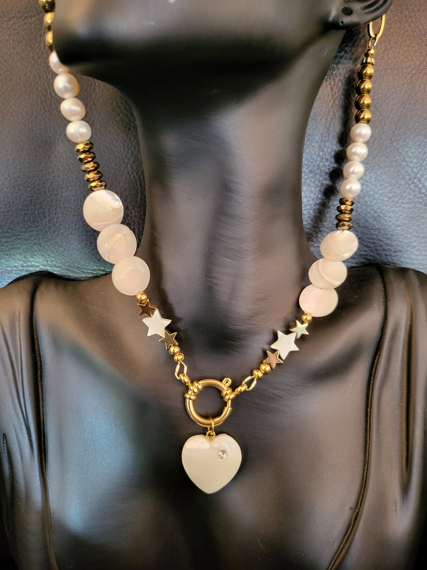 Collier Arty en perles de culture et nacre
