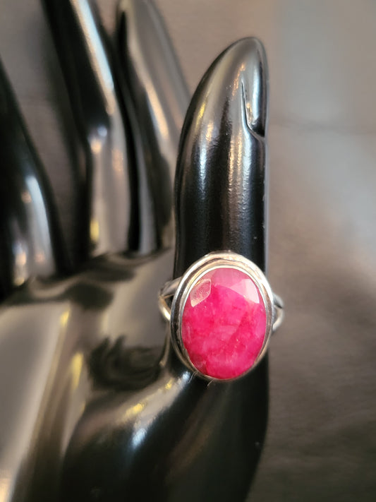 Bague Cora en rubis et argent massif 925