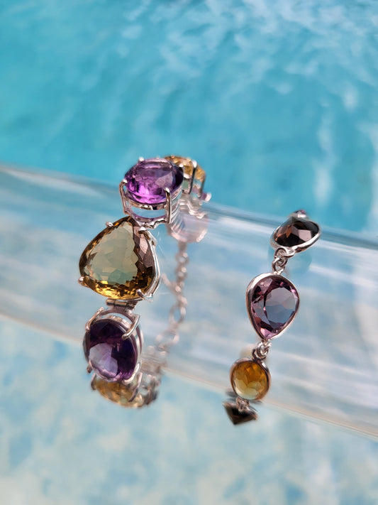 Bracelet Artzy en magnifiques améthystes et citrines