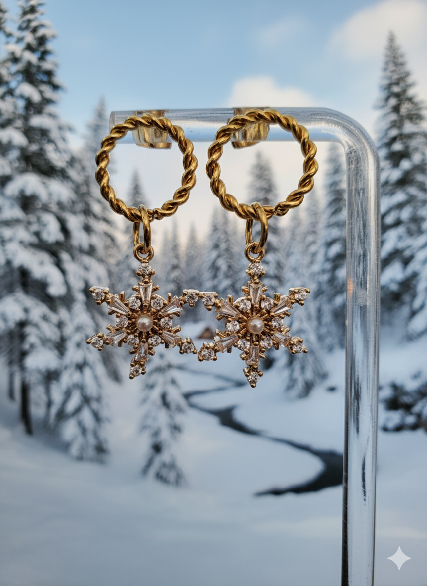 Boucles d'oreilles Snowflakes