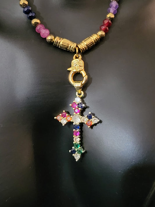 Collier Cross Rainbow